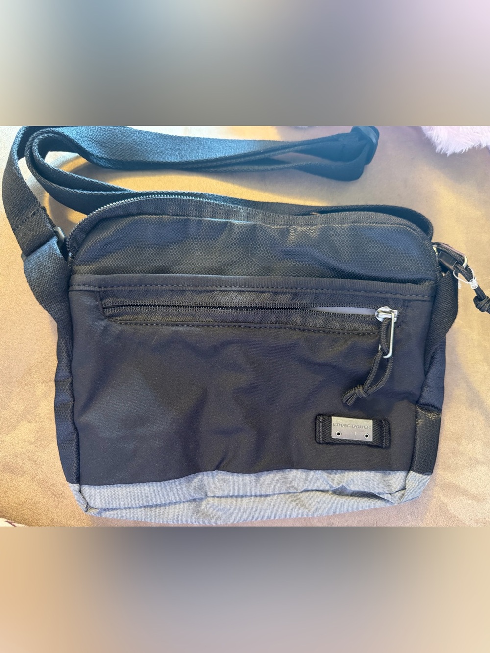 Eddie Bauer Black and Gray Waist/Crossbody Bag